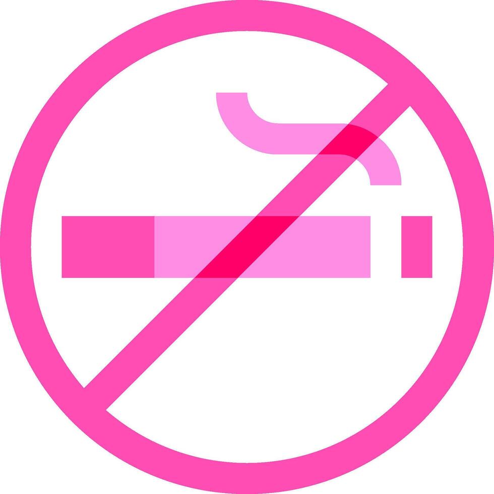 No smoking sign in pink on white background vector