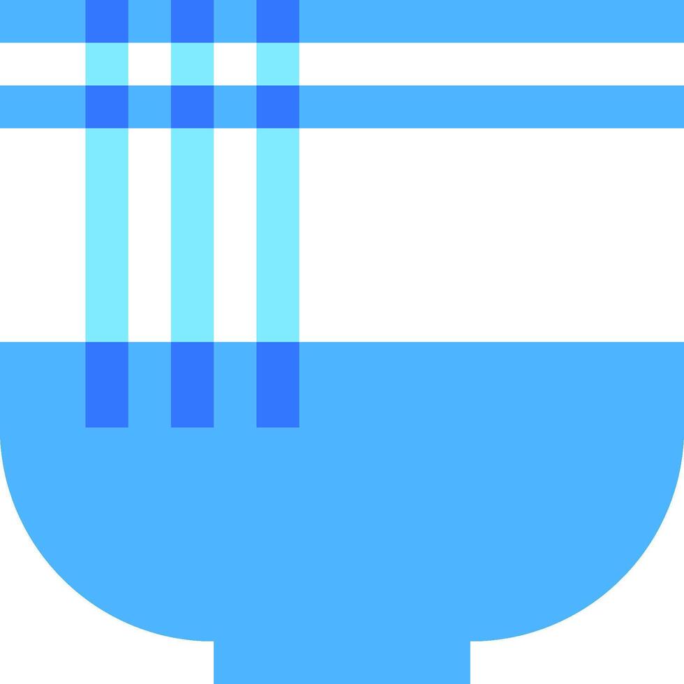 A blue and white striped bowl with a blue handle vector