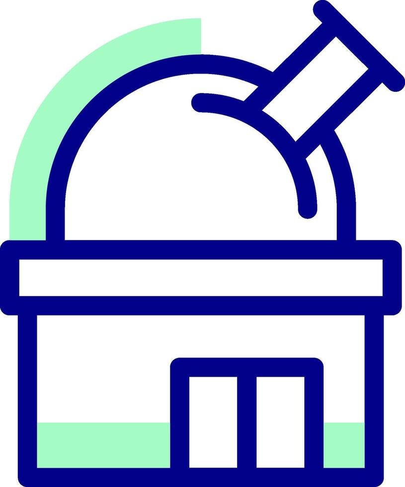 A blue and green icon of a laboratory vector