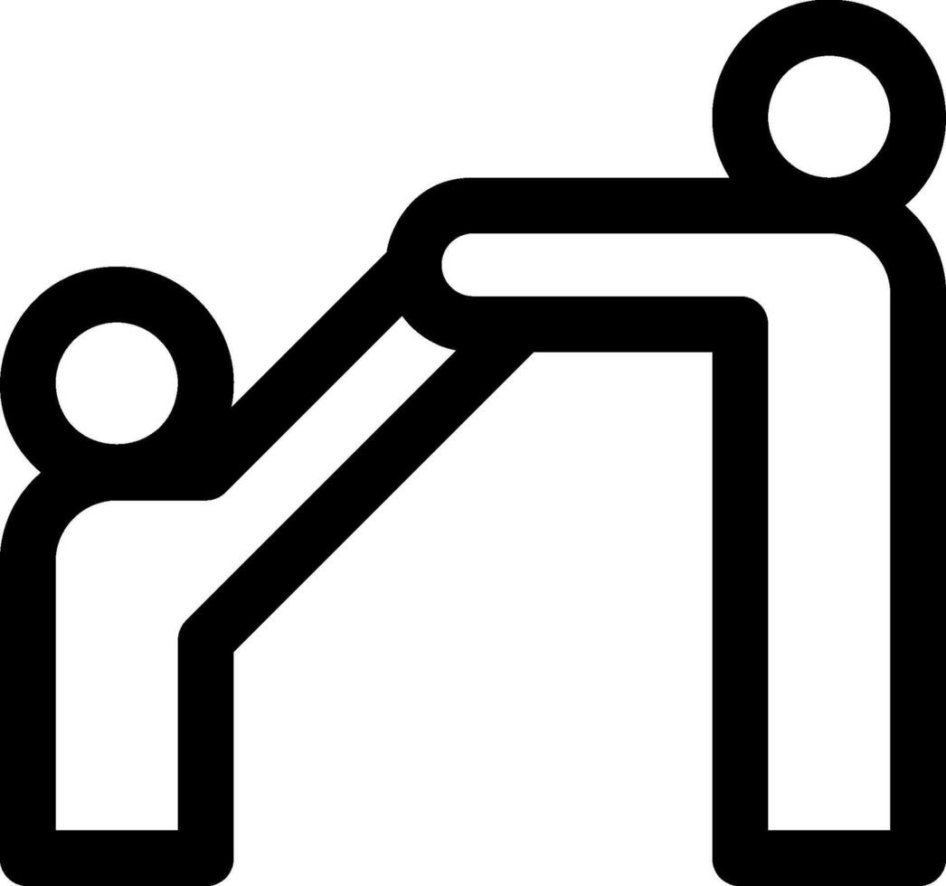 A black and white icon of a man holding a child vector