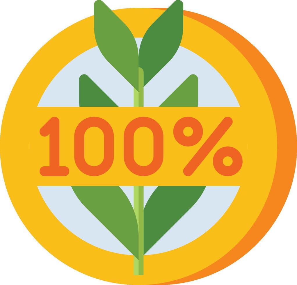 100 organic badge icon vector