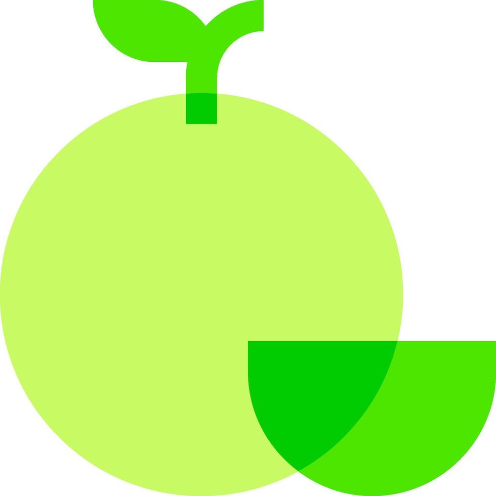 A green apple with a slice of fruit vector