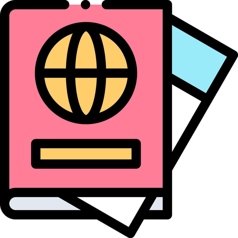 A passport and a globe icon vector