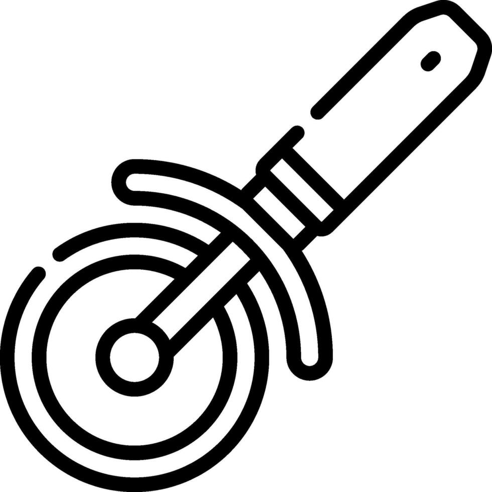 A black and white drawing of a tool vector