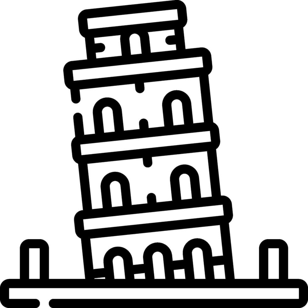 The leaning tower of pisa icon vector