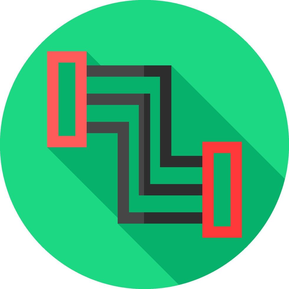 A flat icon of a red and green cable vector