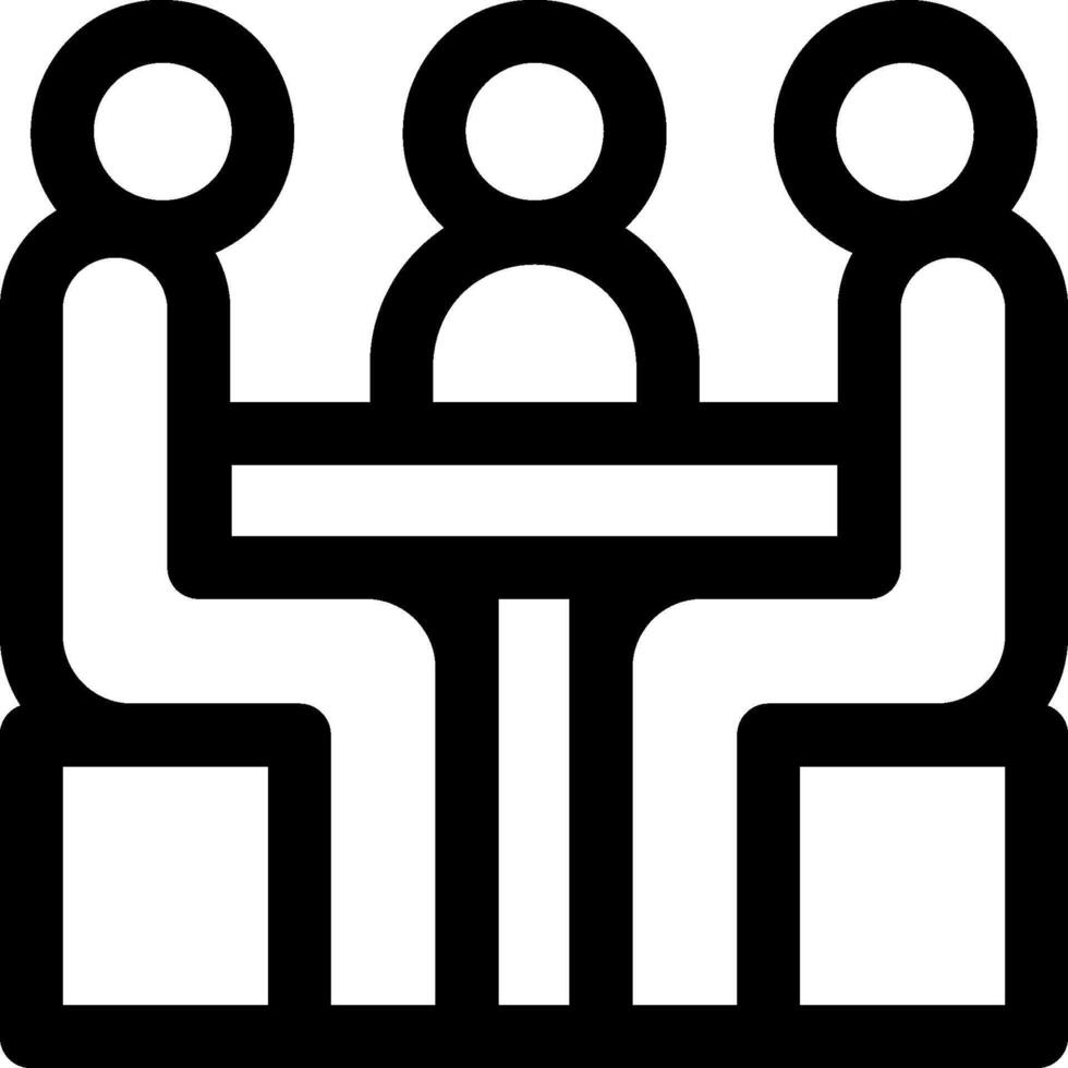 A black and white image of three people sitting at a table vector
