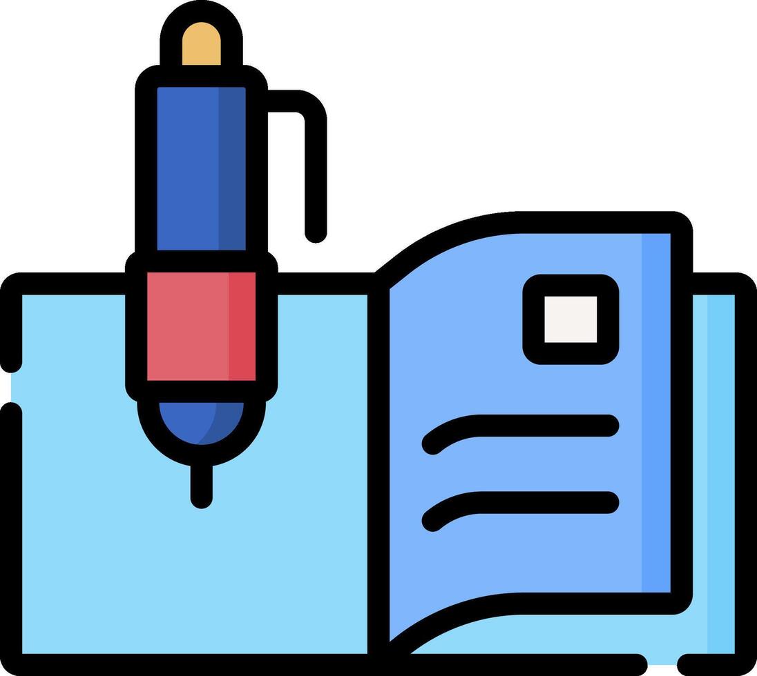 A pen and book icon on a white background vector