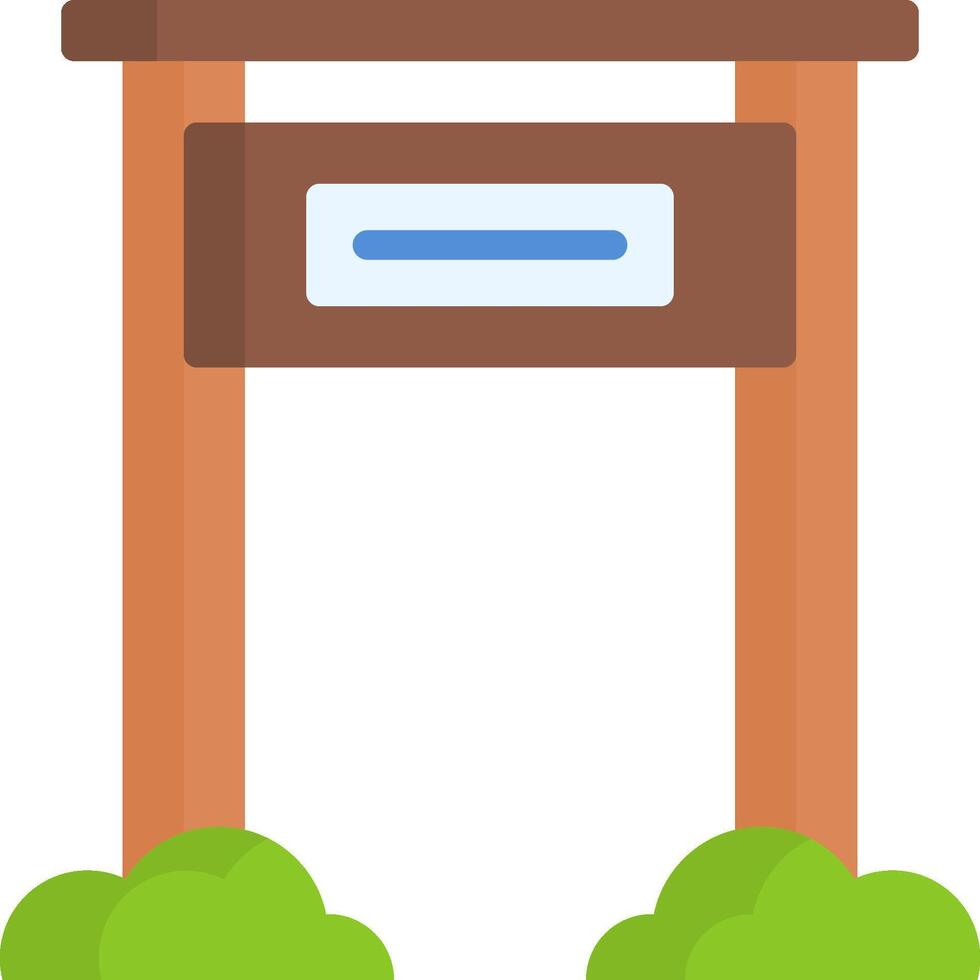A wooden sign with a blue arrow on it vector