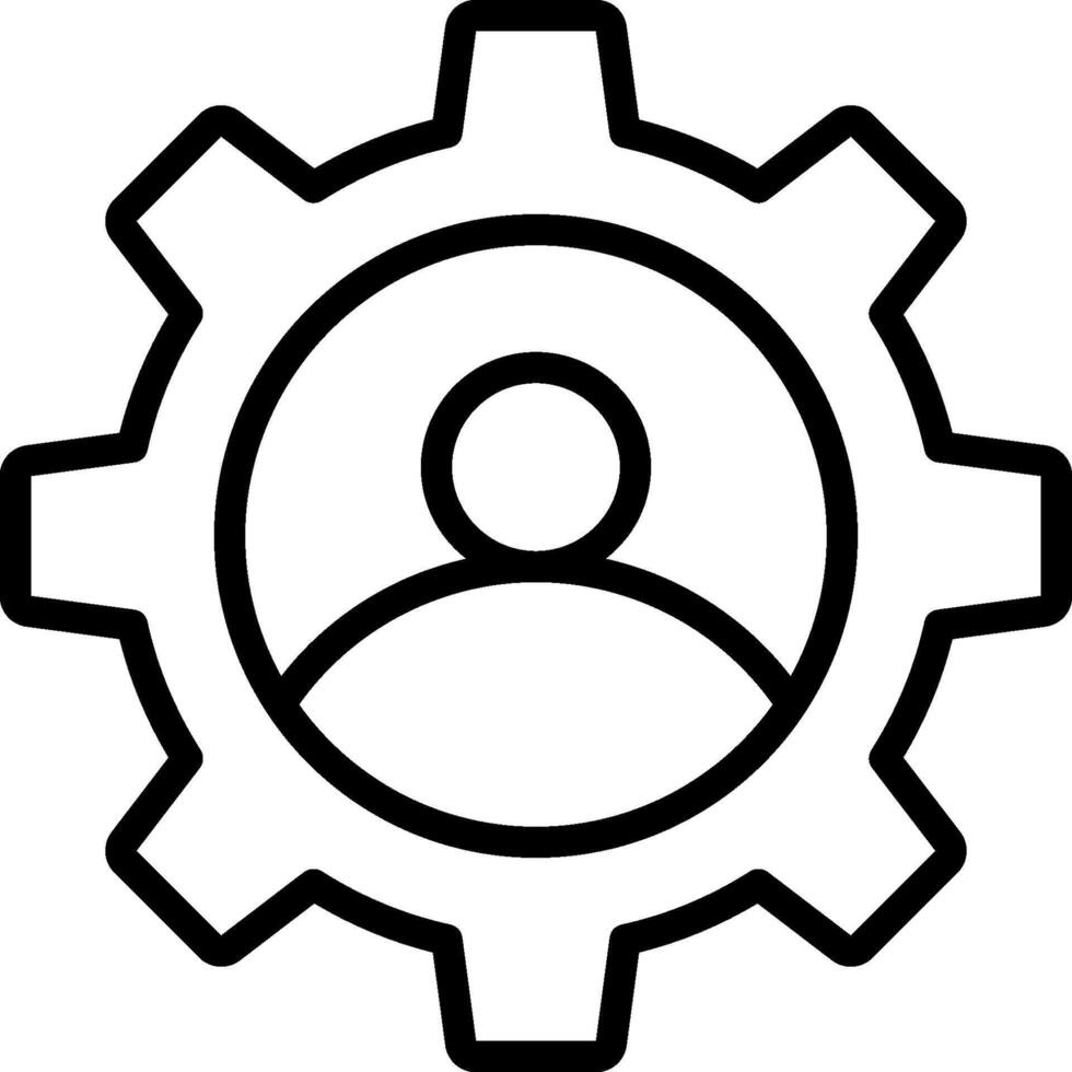 A gearwheel with a person inside vector