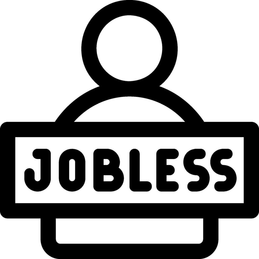 A black and white logo with the word jobless vector
