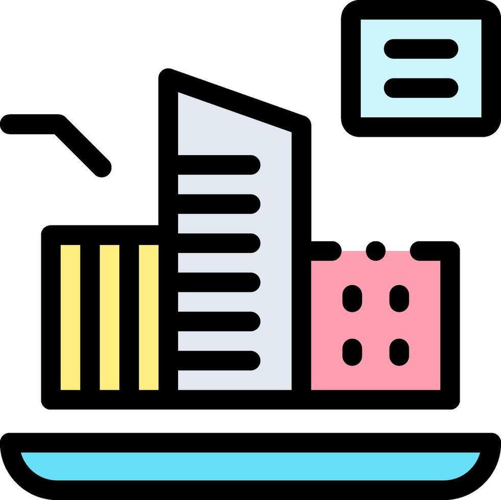 A city icon with a building and a phone vector