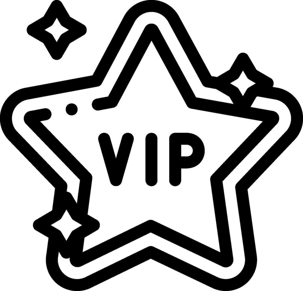 A black and white star with the word vip on it vector