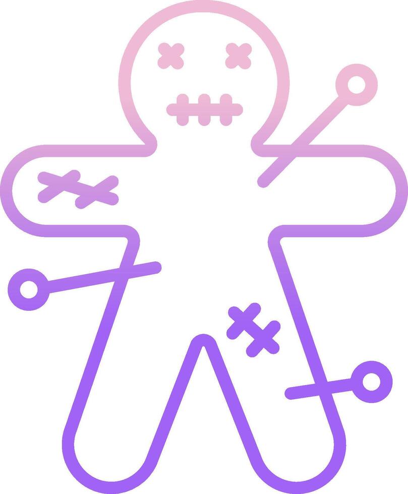 A purple and pink illustration of a man with a needle vector