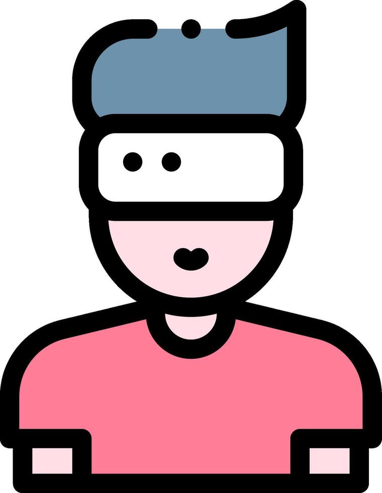 A man wearing a virtual reality headset vector