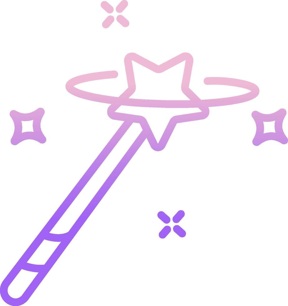 A purple and pink wand with stars on it vector