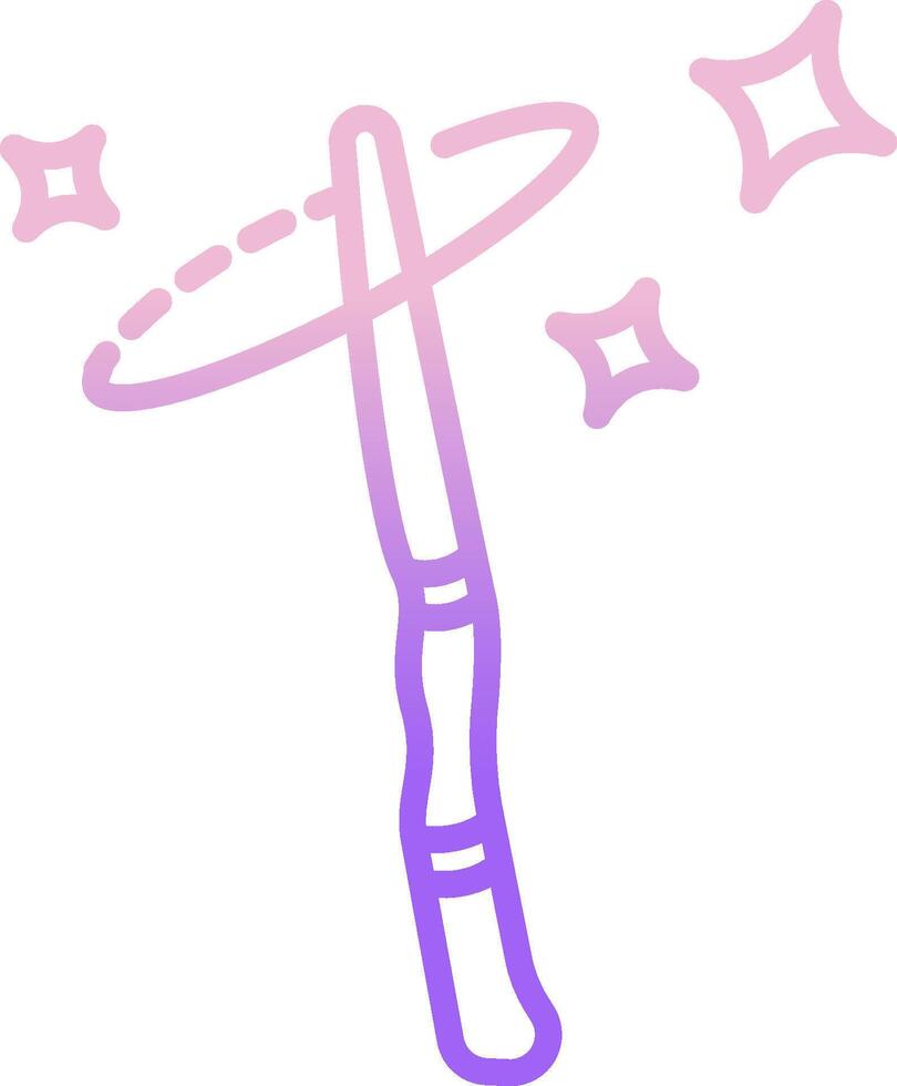 A purple and pink drawing of a wand vector