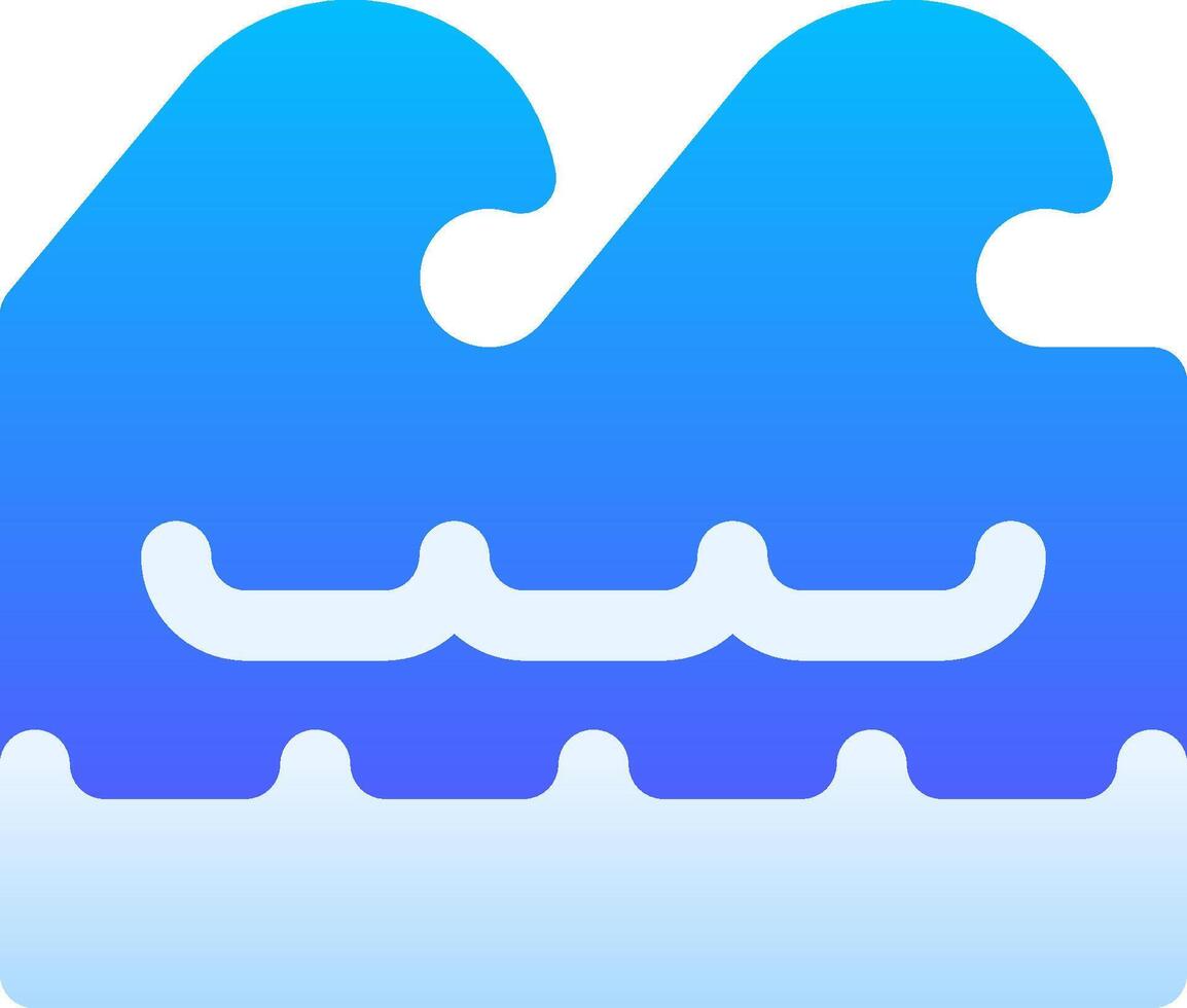 A blue wave icon with a wave in the middle vector