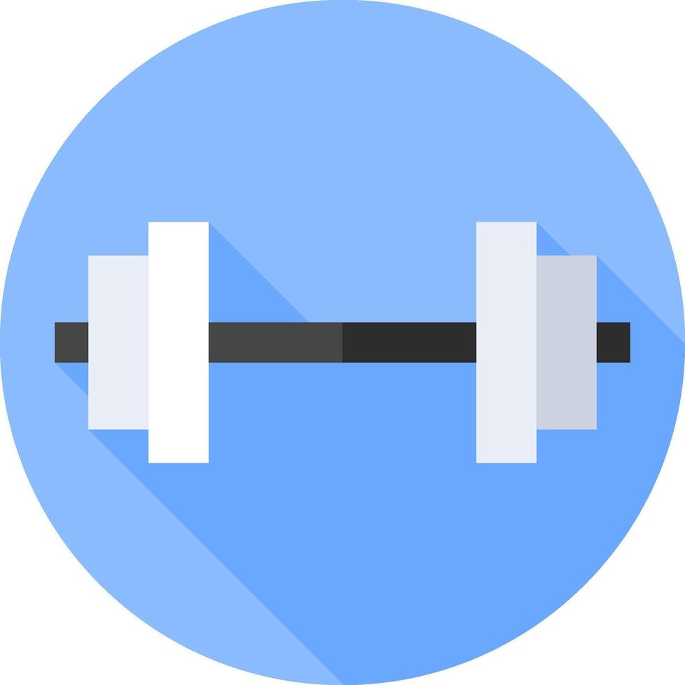 A flat icon of a barbell vector