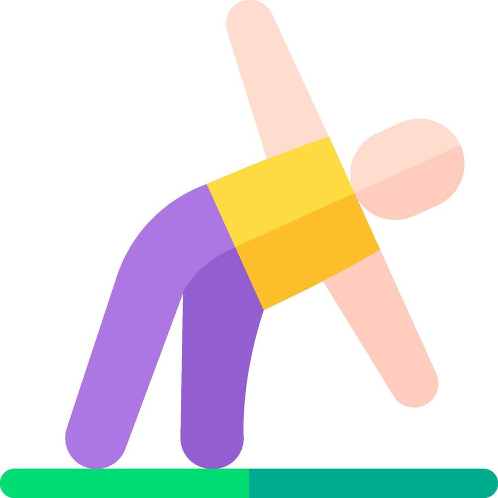 A man doing yoga on a green and purple background vector