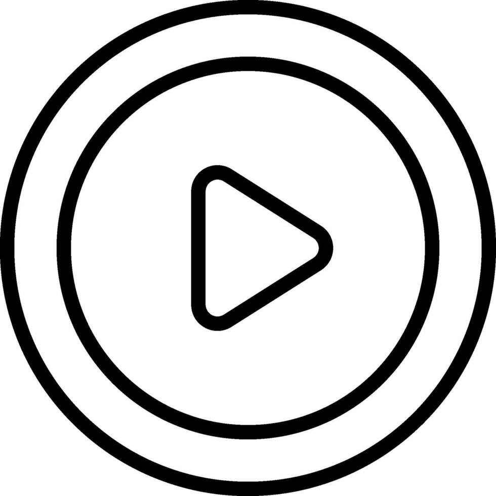 Play button icon in a circle vector