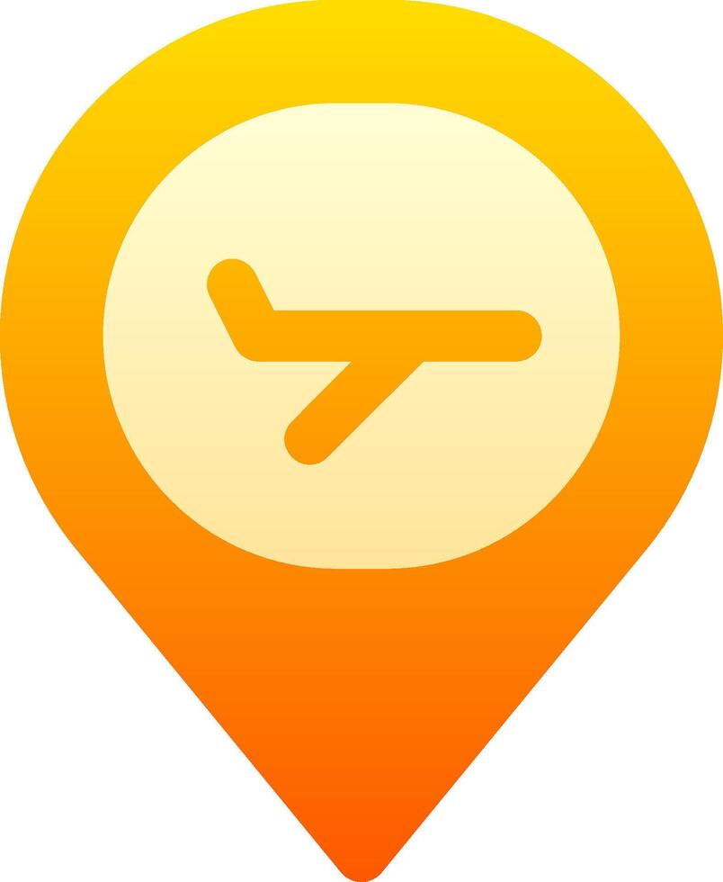 Airport map pin icon vector
