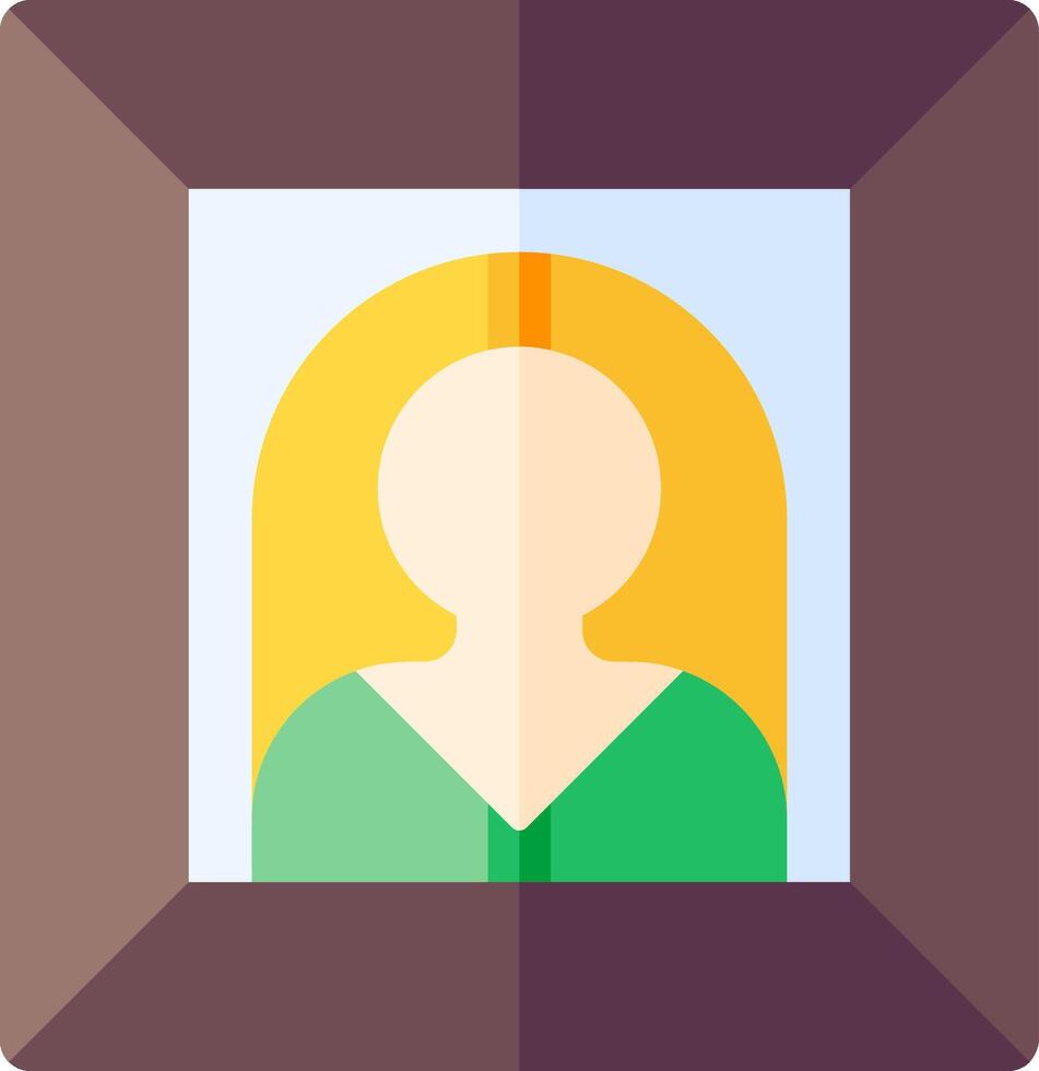 A woman's face in a frame with a yellow background vector