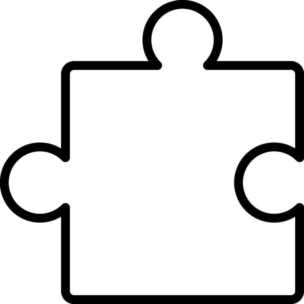 A black and white puzzle piece with two pieces missing vector