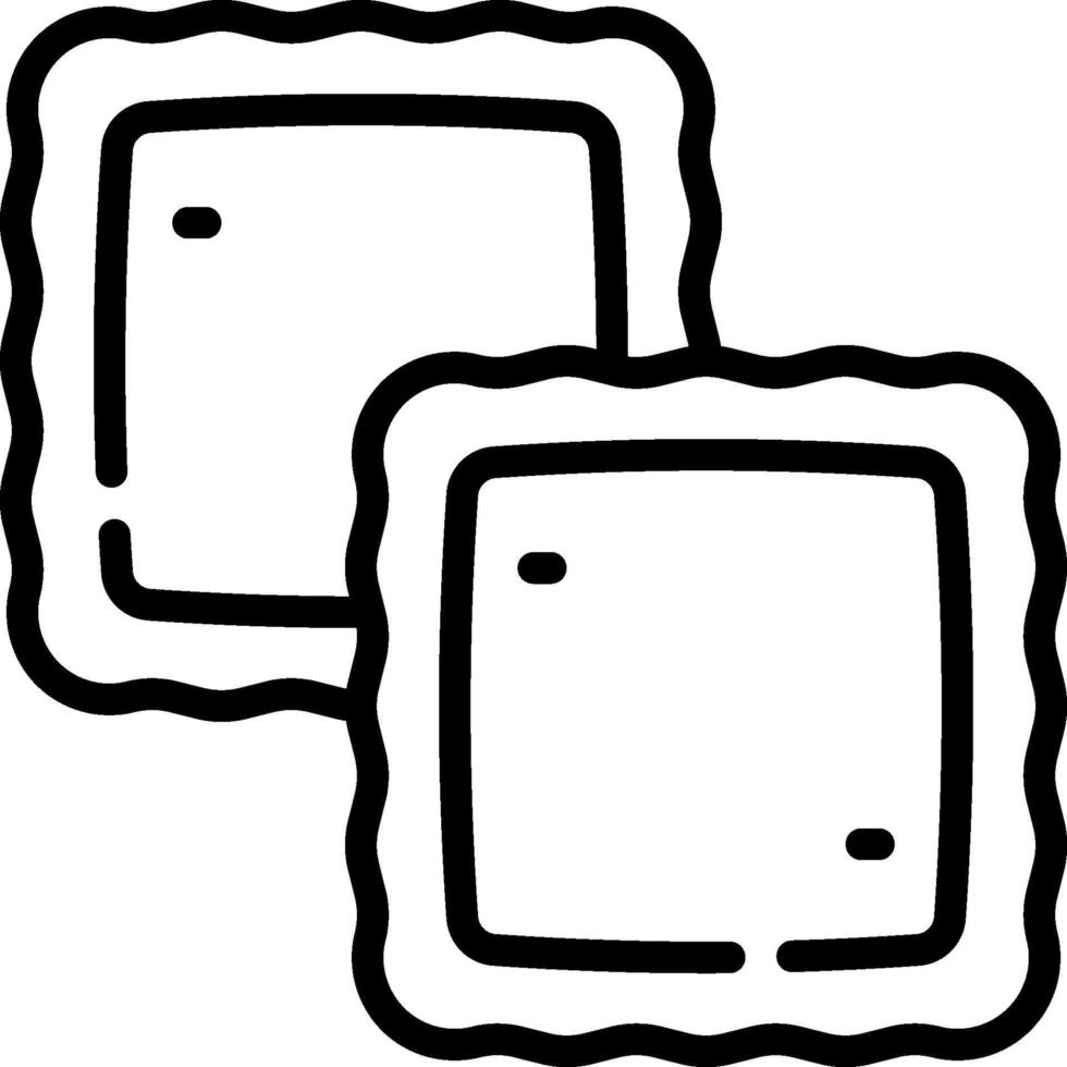 Two square shaped cookies on a white background vector