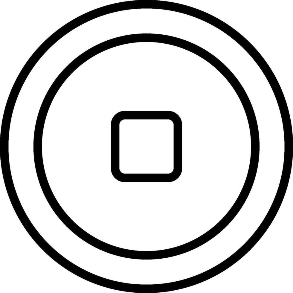 A black and white circle with a square in the center vector