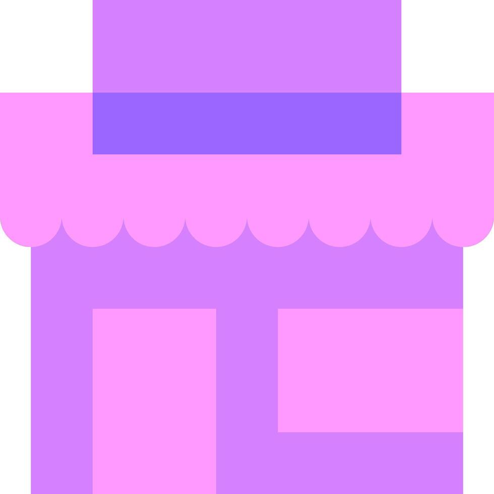A purple and pink house with a hat on top vector