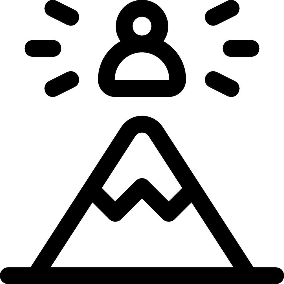 A mountain with a person standing on top of it vector