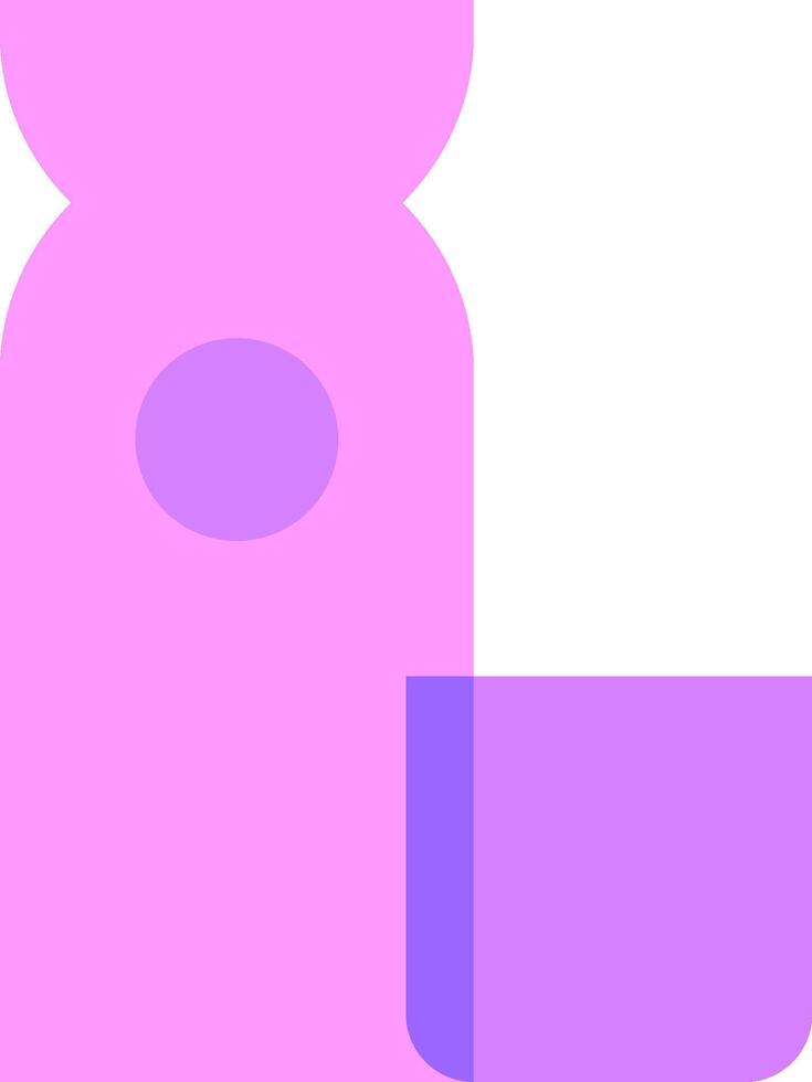 A purple and pink bear with a cup vector