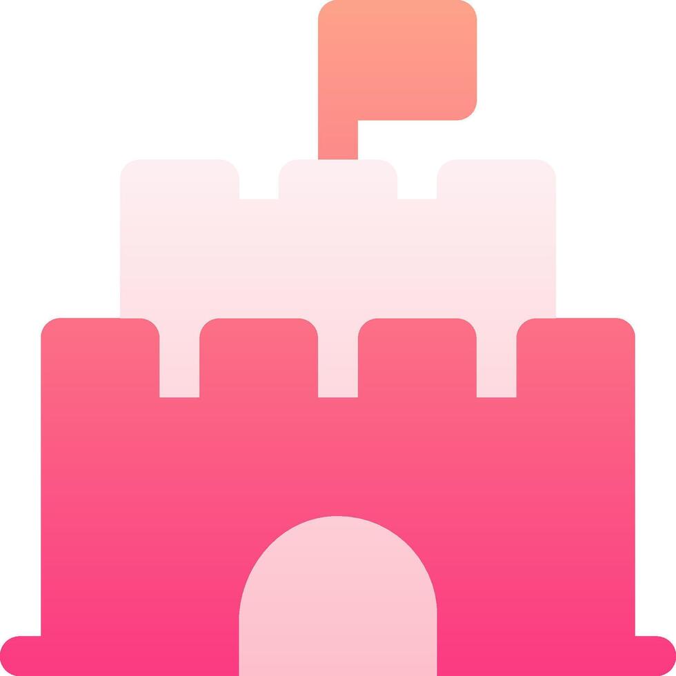 A pink castle with a flag on top vector