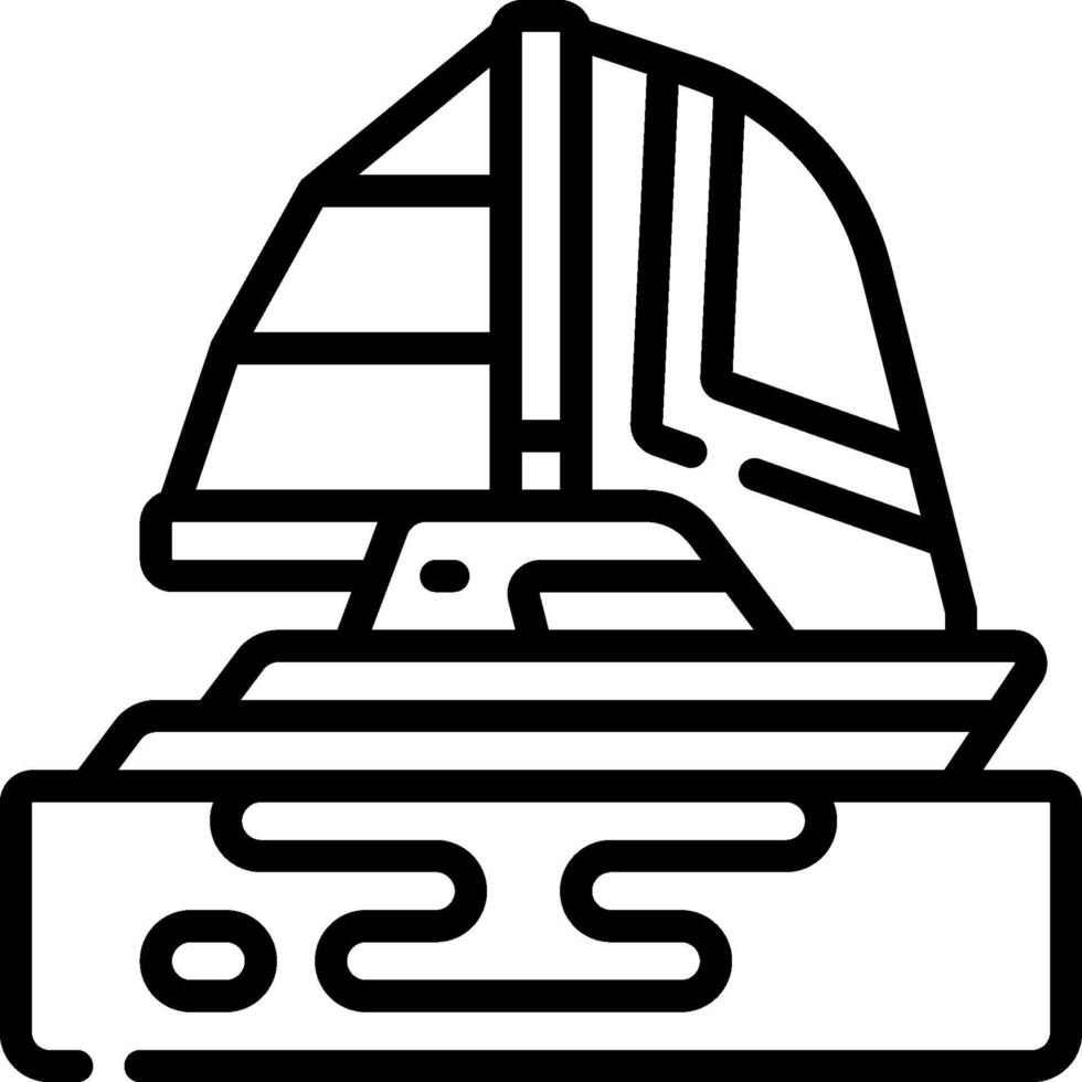 A boat on a dock with a sail on top vector