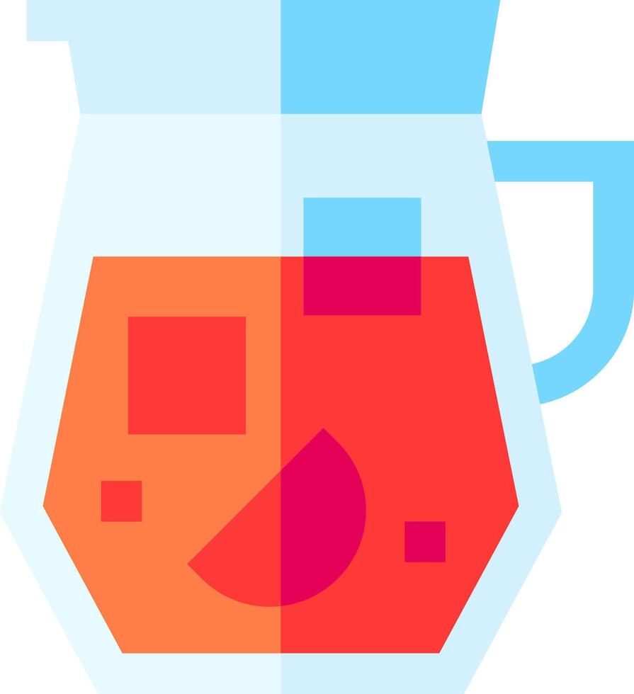A pitcher of orange juice with a slice of orange vector