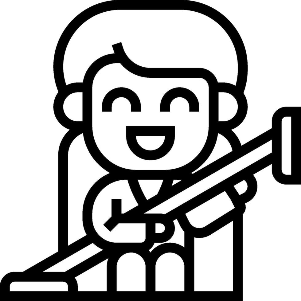 A man with a broom and a smile vector