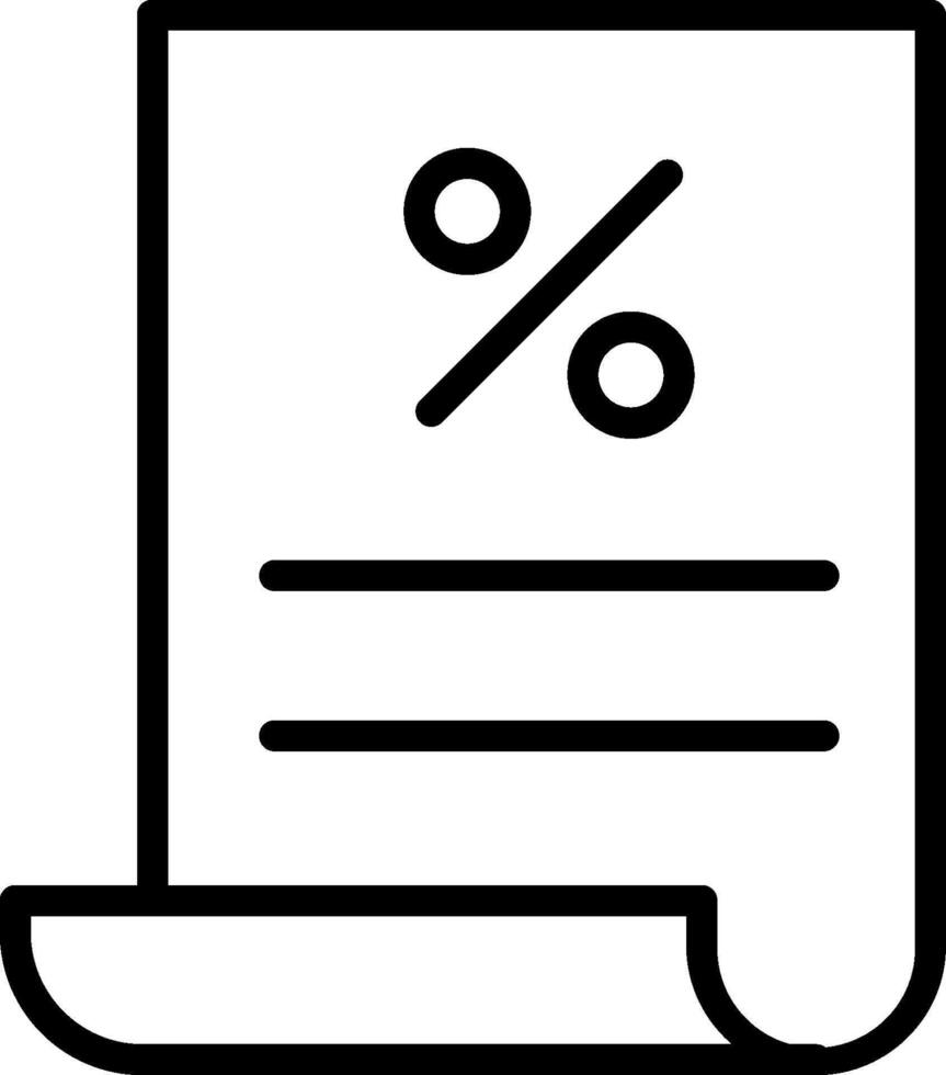 A paper document with a percentage sign on it vector