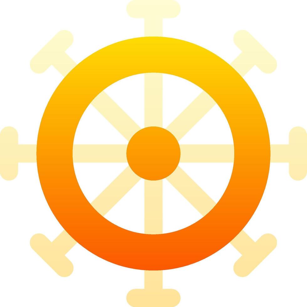 A yellow and orange wheel with four spokes vector