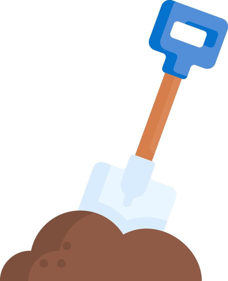 A shovel and a shovel in a pile of dirt vector