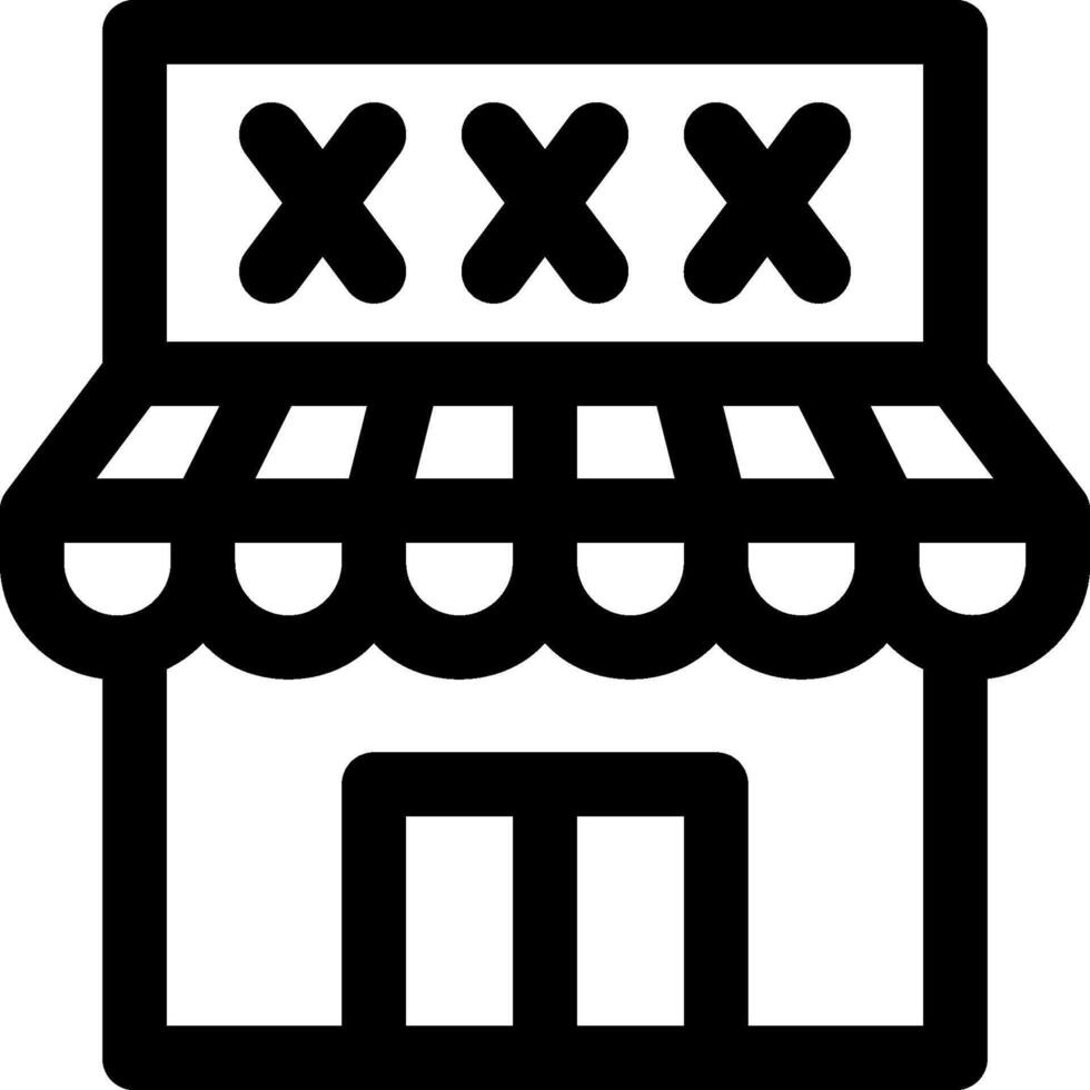 A black and white icon of a store vector