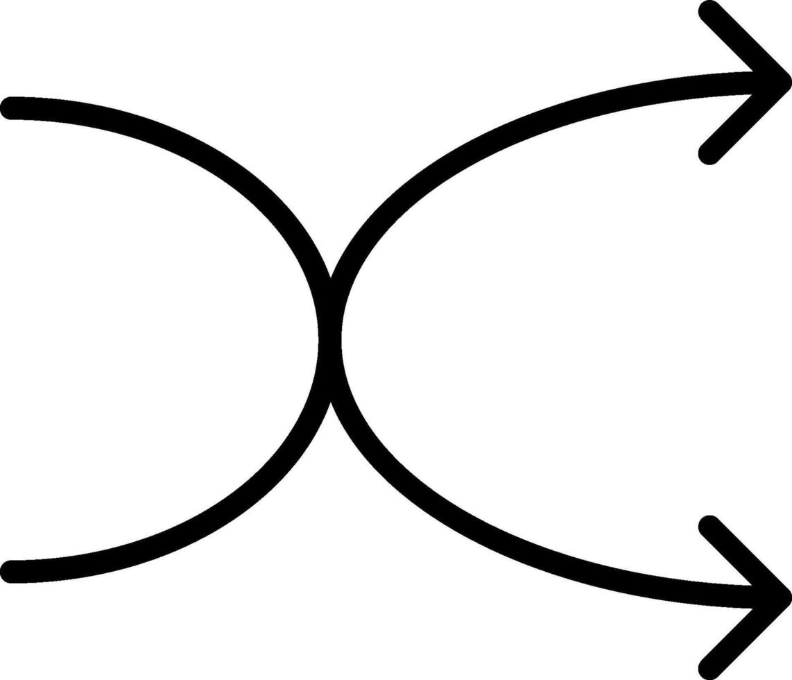 Two arrows pointing in opposite directions vector