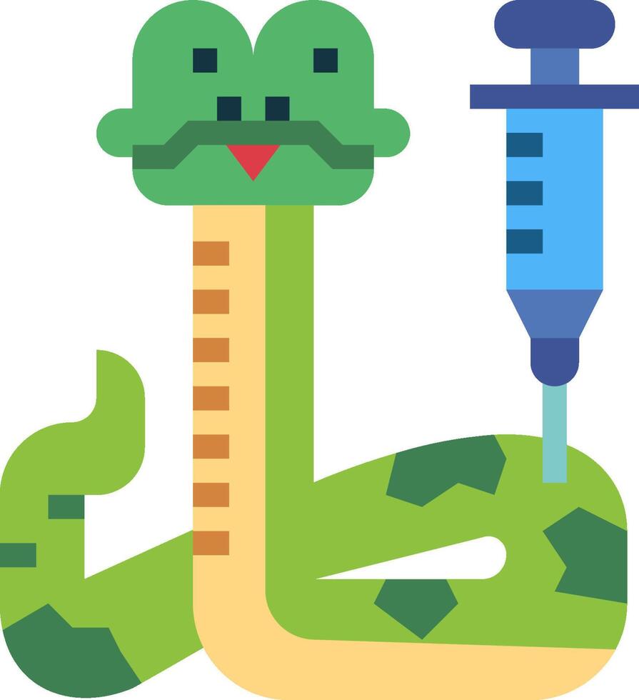 A snake with a syringe and a needle vector
