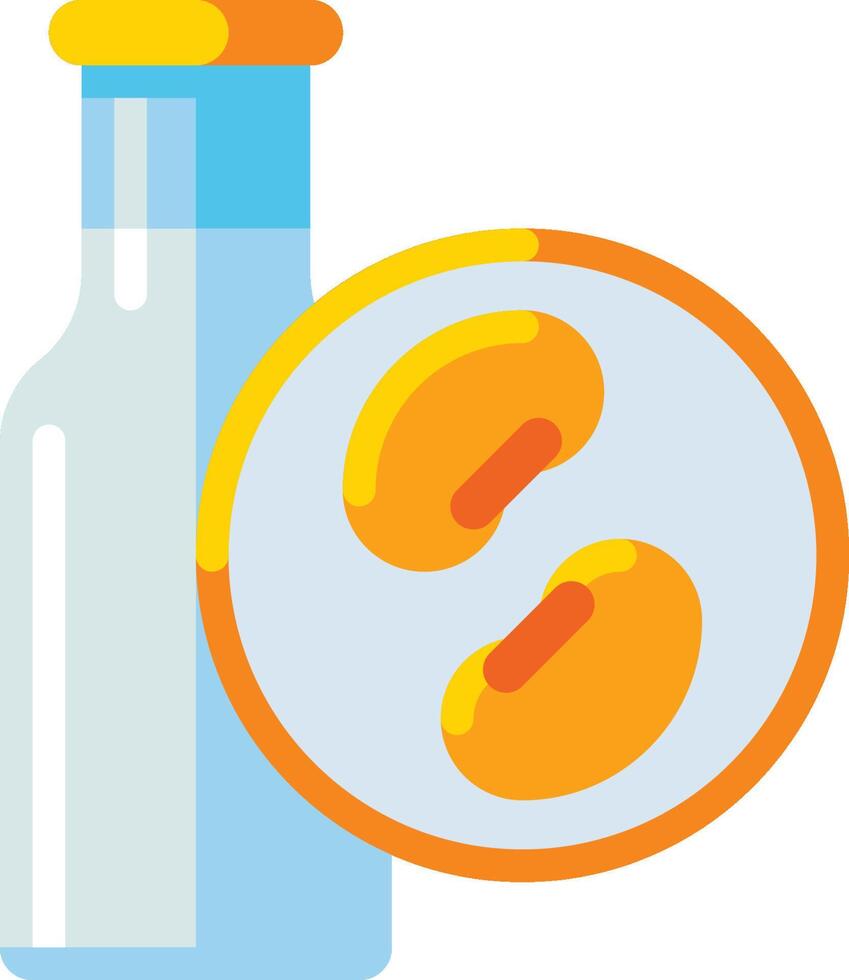 A bottle with a label and a jar of milk vector