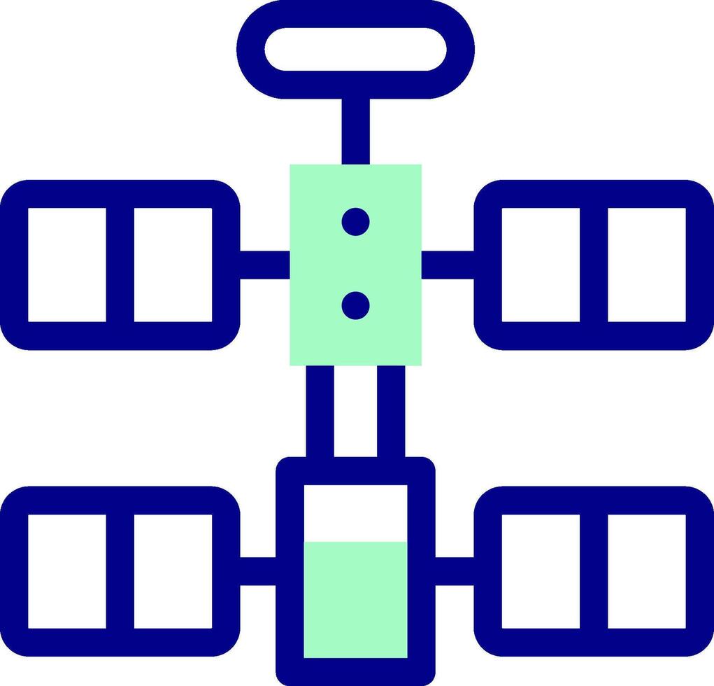 A blue and green diagram of a computer vector