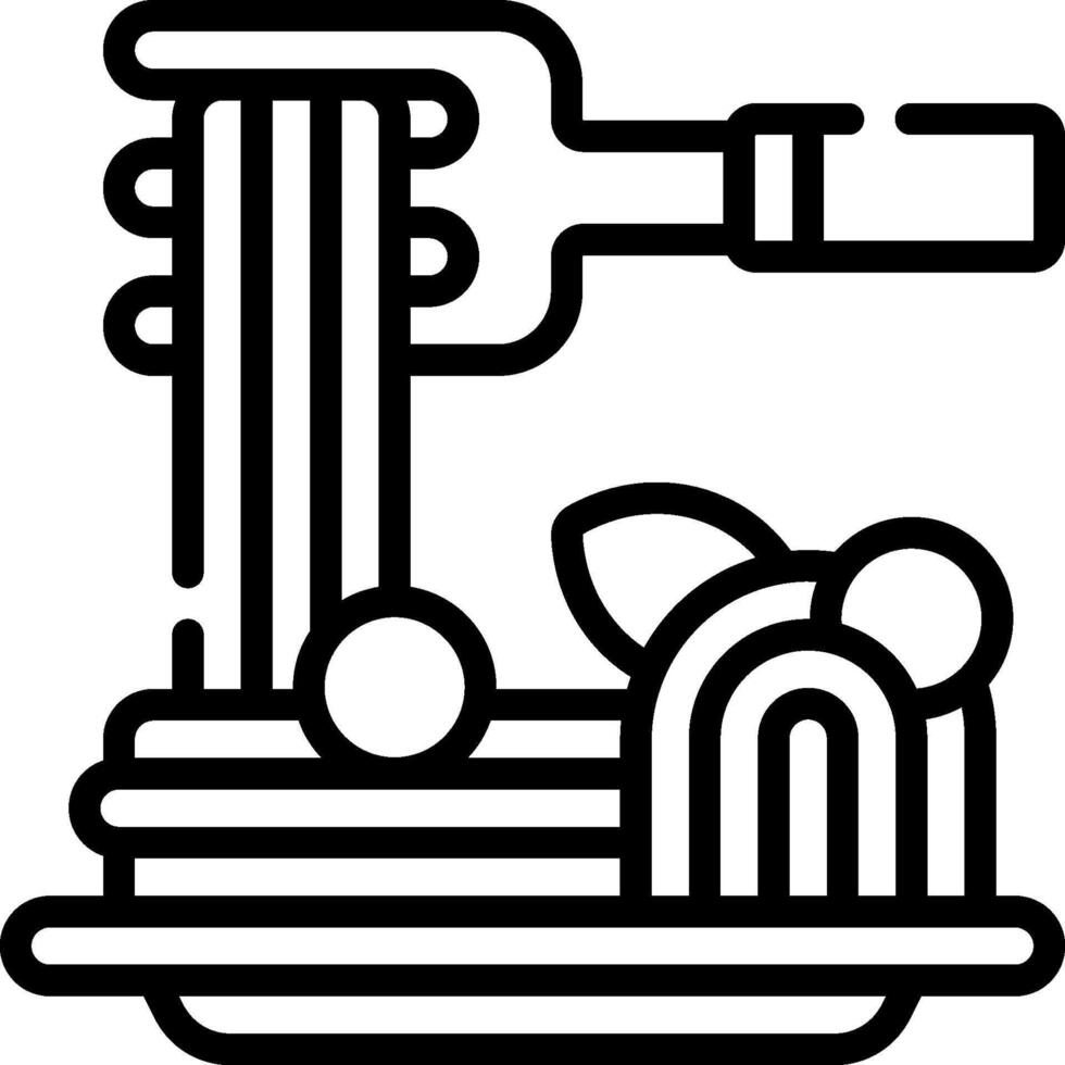 A black and white icon of a pasta maker vector