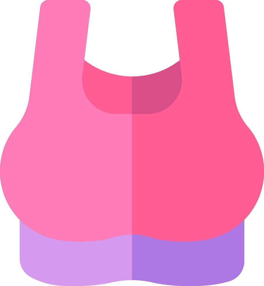 A pink sports bra with purple trim vector