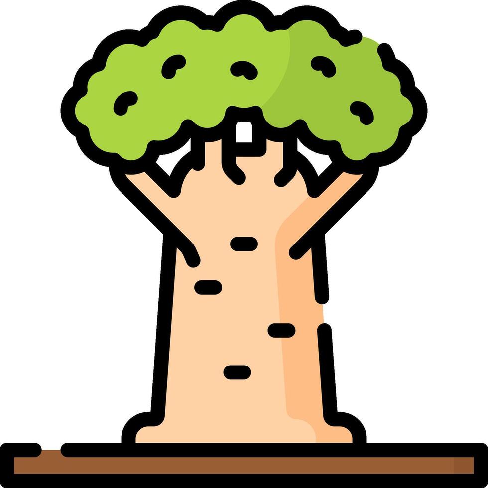 A cartoon tree with green leaves vector