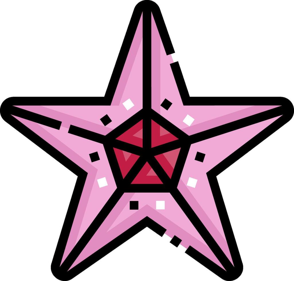 A pink star with a red star in the middle vector