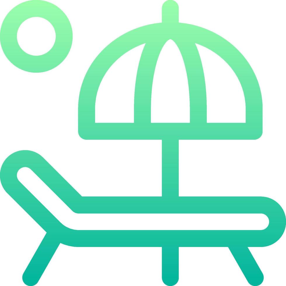 A beach chair under an umbrella vector